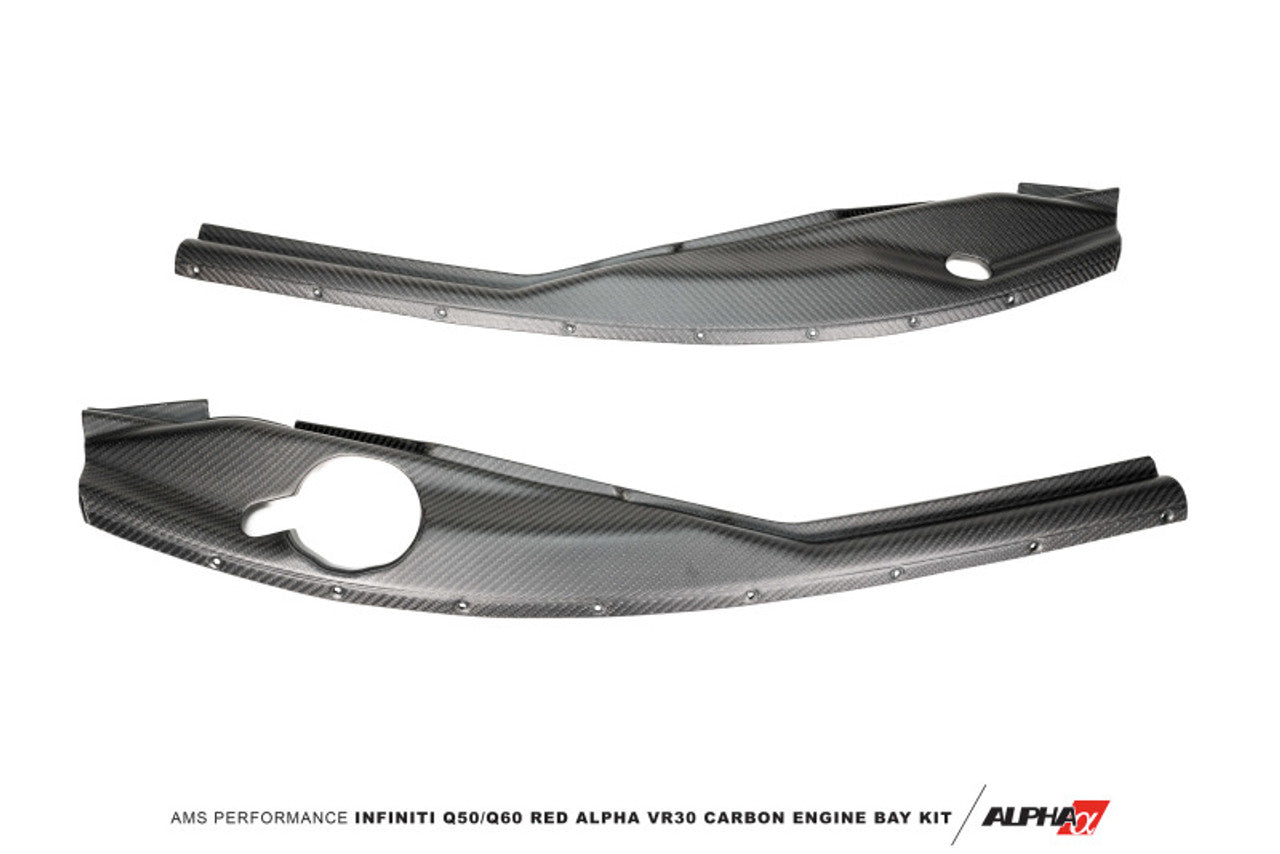 AMS Performance Infiniti Q60 Red Alpha Matte Carbon Fender Trim Set