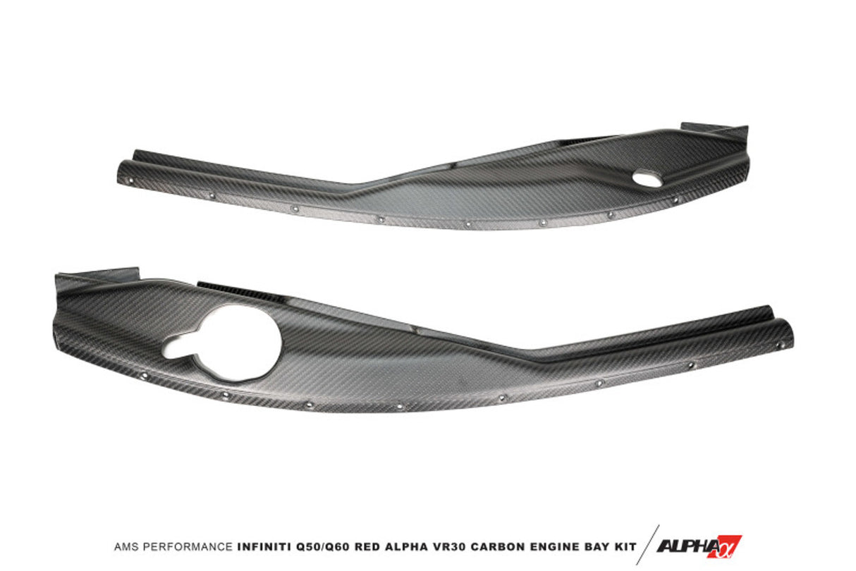 AMS Performance Infiniti Q50 Red Alpha Matte Carbon Fender Trim Set