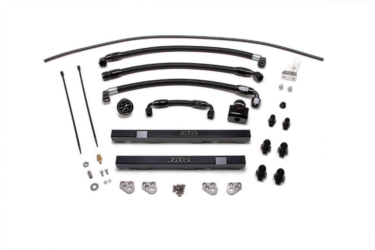 ALPHA Nissan GT-R Fuel Rail Kit With Regulator - Black