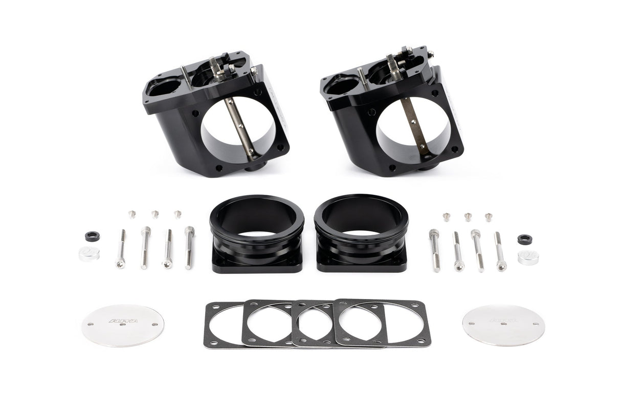 Alpha Performance R35 GT-R CNC Big Bore Throttle Body Set (With AMS Quickclamp Adapter Flanges)