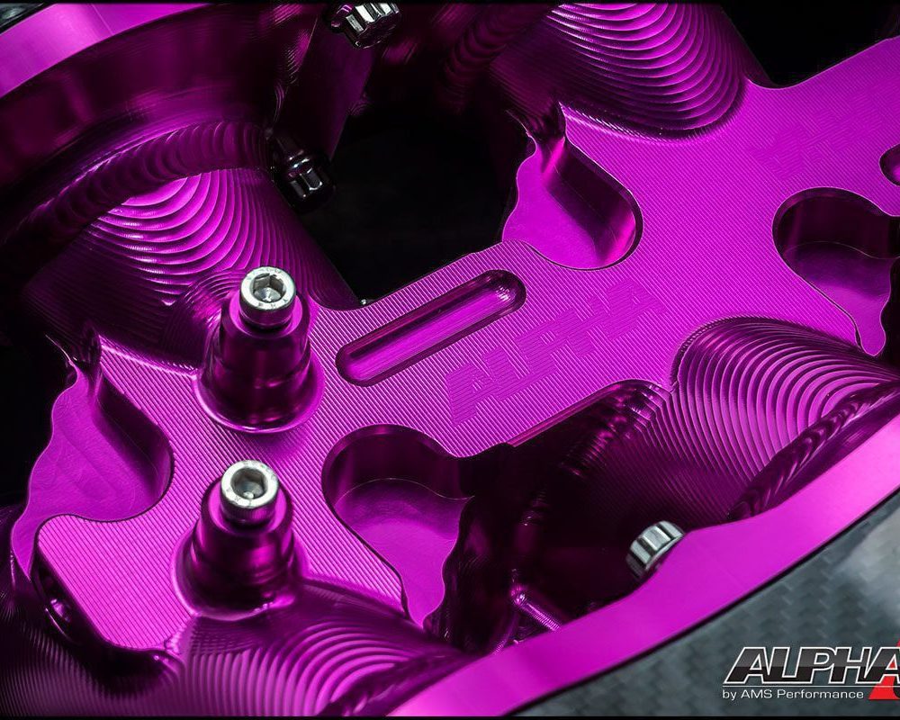 ALPHA GT-R Cast Plenum / Billet Intake Manifold Standard Fuel Rail (6 Injector) Purple