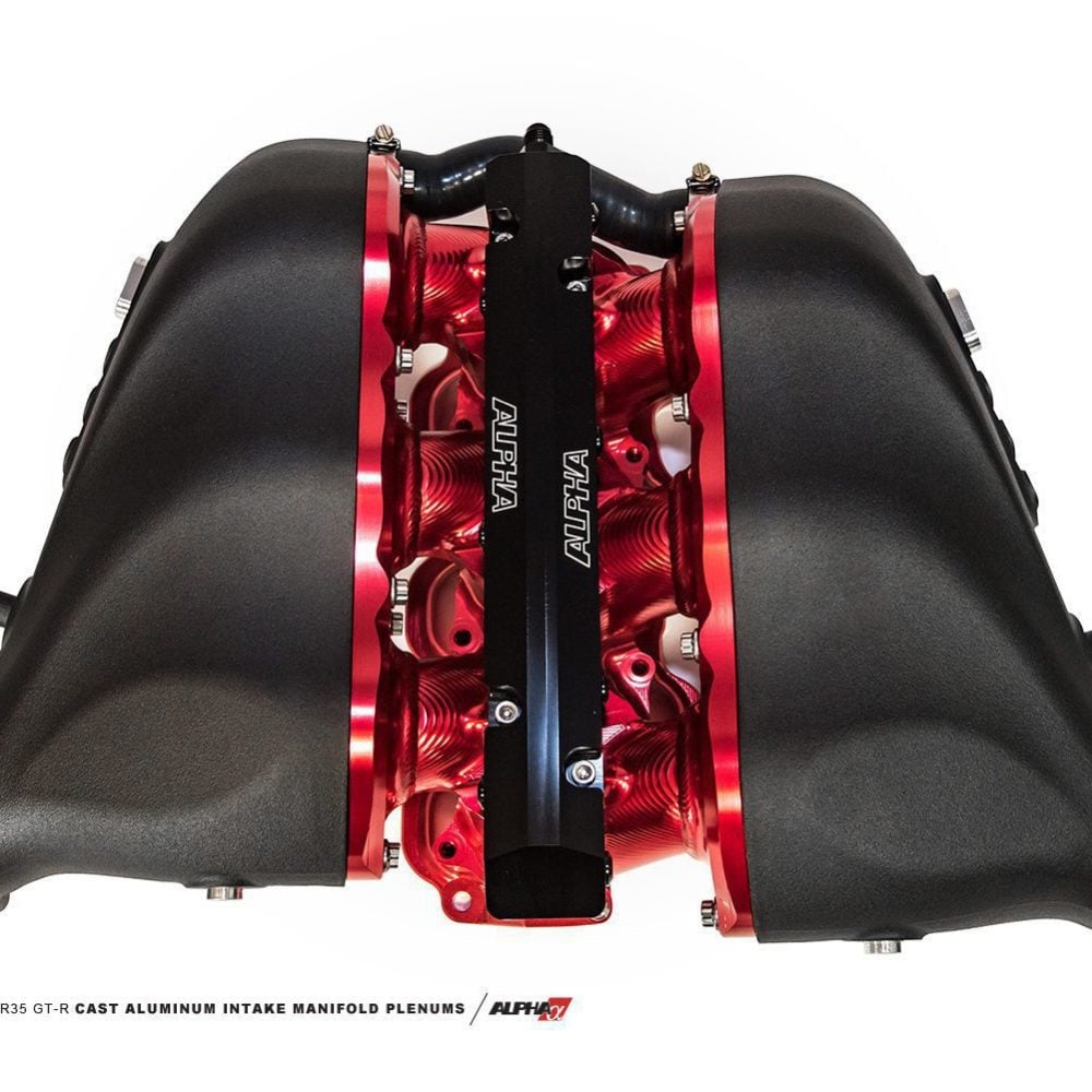 ALPHA GT-R Cast Plenum / Billet Intake Manifold Standard Fuel Rail (Clear Anodized)
