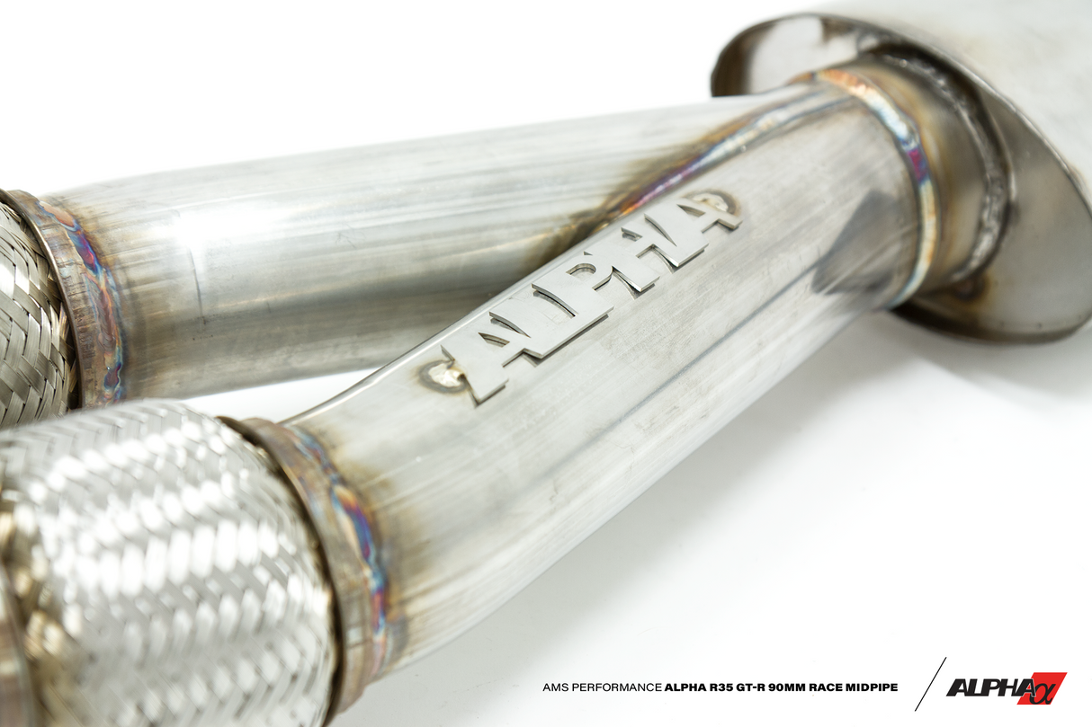 ALPHA GT-R 90mm Race Midpipe / Y-Pipe Non-Resonated 76Mm Exit