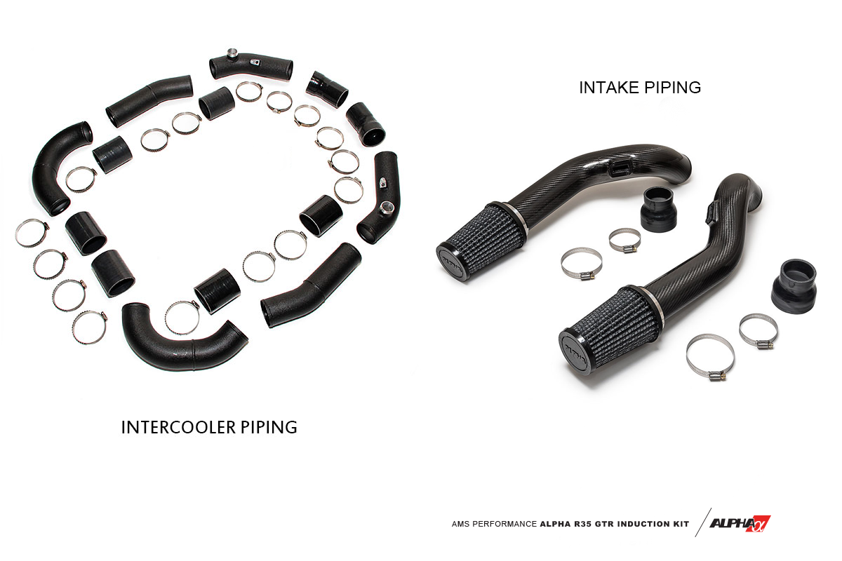 Alpha Performance R35 GT-R Intercooler Pipe Conversion Kit To Suit Alpha Carbon Intake Manifold (Stock Throttle Bodies)