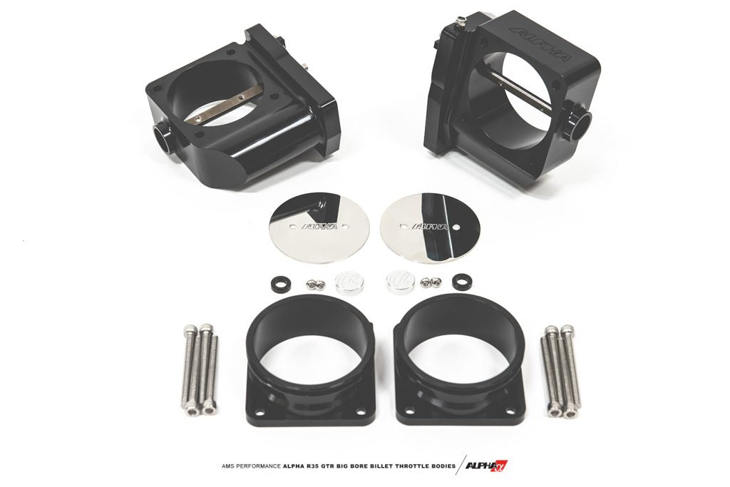 ALPHA Performance R35 GT-R CNC Big Bore Throttle Body Set (With Standard Hose Flanges)