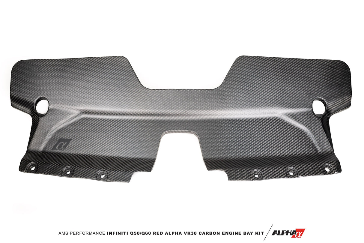 AMS Performance Infiniti Q50 / Q60 Red Alpha Matte Carbon Brake Fluid Reservoir & Battery Cover Set