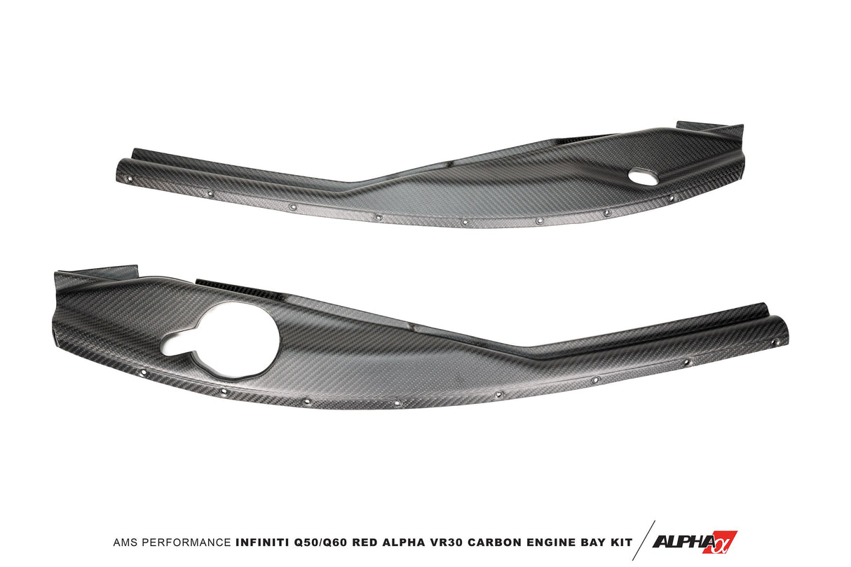 AMS Performance Infiniti Q50 Red Alpha Matte Carbon Fender Trim Set
