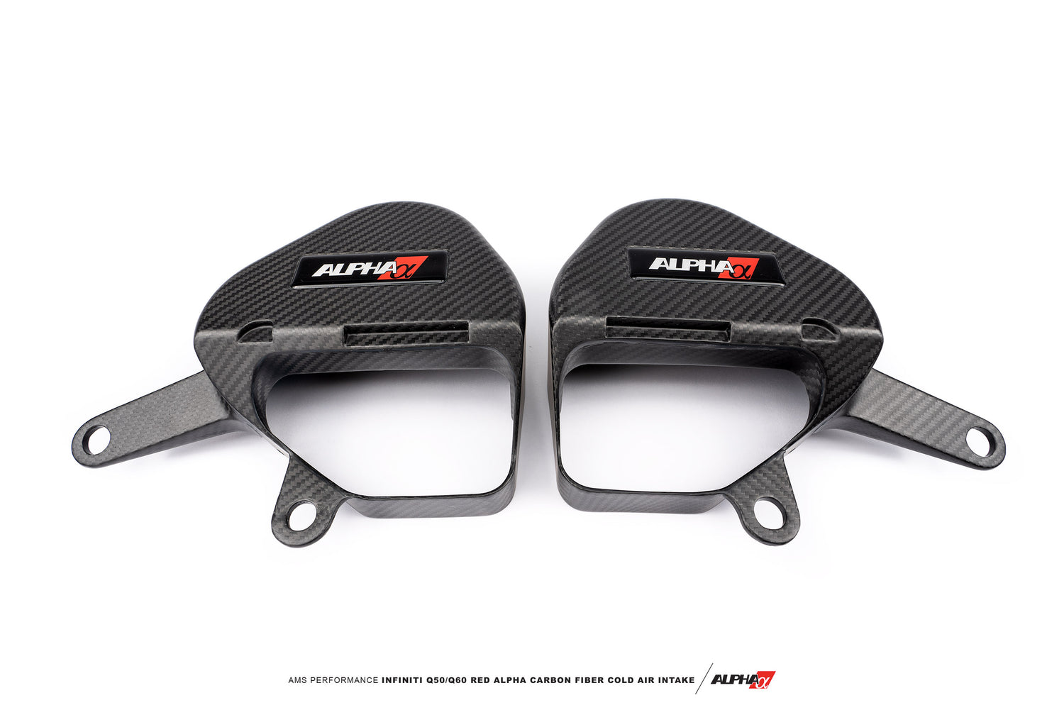 AMS Performance Infiniti Q50 / Q60 Red Alpha Matte Carbon Intake Covers