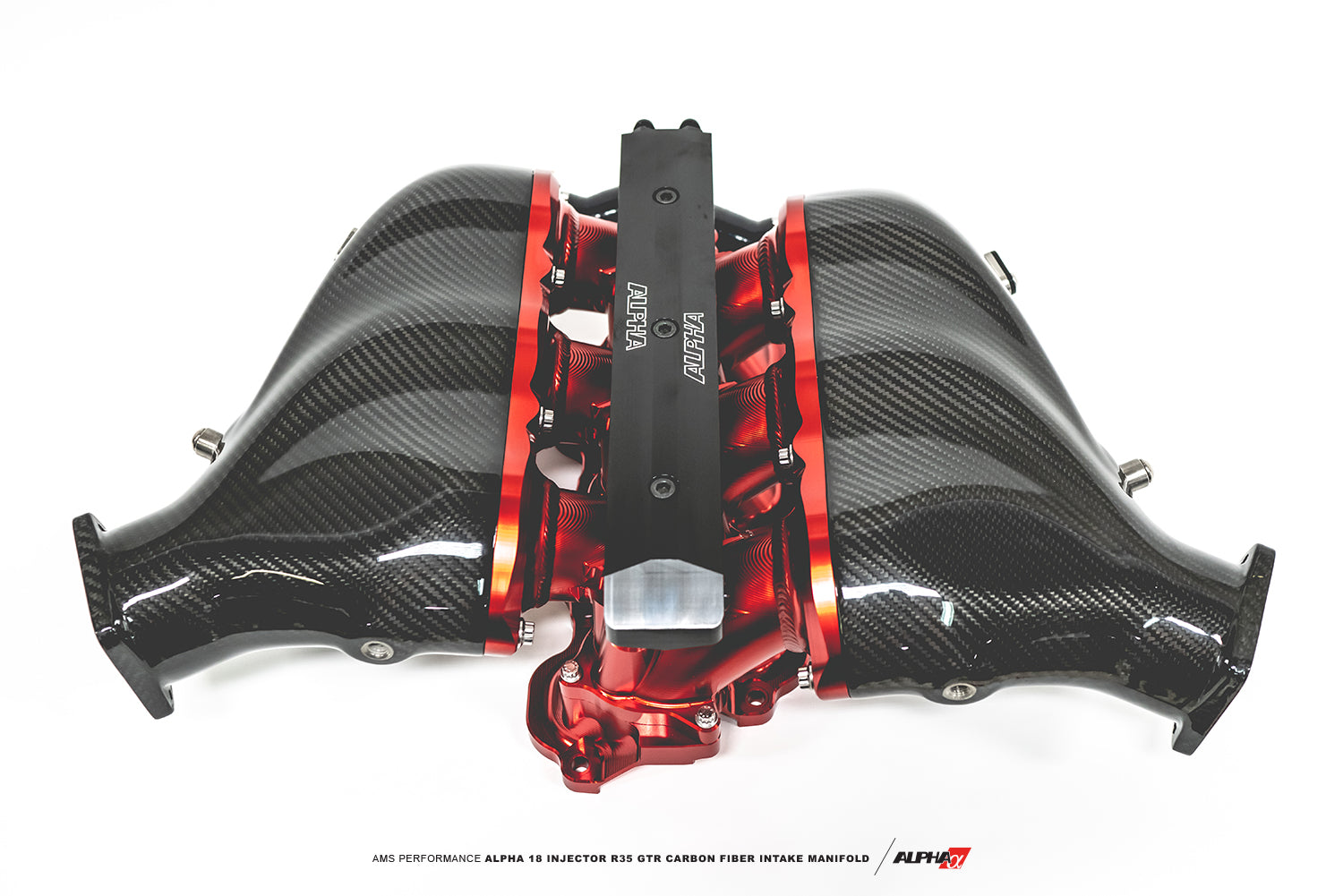 ALPHA GT-R Carbon Fiber / Billet Intake Manifold w/ Secondary Fuel Rail (12 Injector) Black