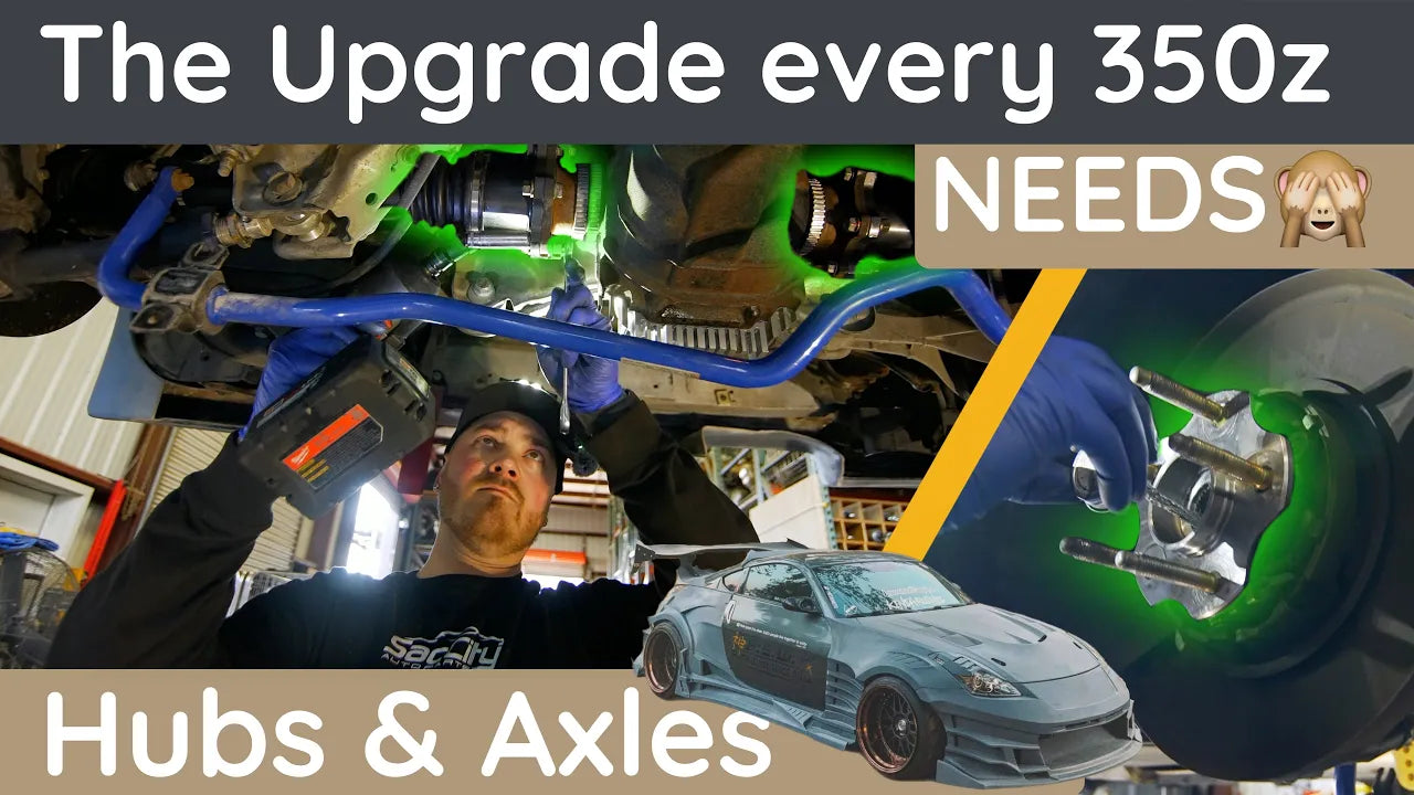 370z Axle Upgrade For 350z. How to install Hubs & Axles Installed
