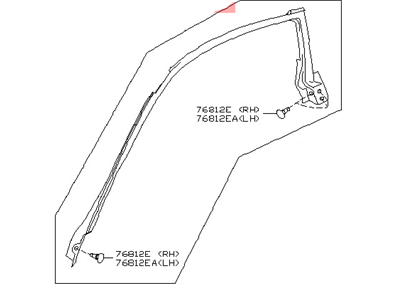 76860-CD000 Nissan Upper Weatherstrip Illustration 1 of 1