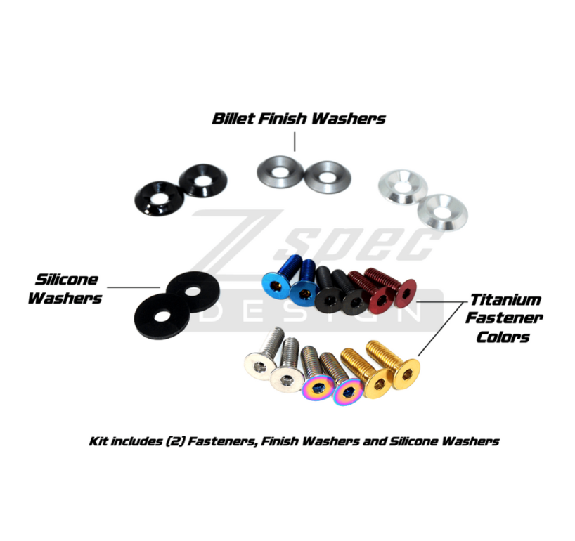 ZSPEC Convertible Deck Catch Fasteners for '93-96 Nissan 300zx, Titanium & Billet