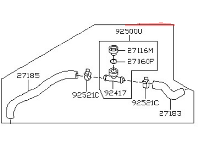 92400-AL50A Nissan Heater Inlet Hose Illustration 1 of 1