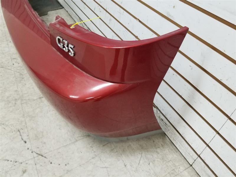03 Infiniti G35 Sedan Rear Bumper Cover Red (AY2) OEM 85022AM625