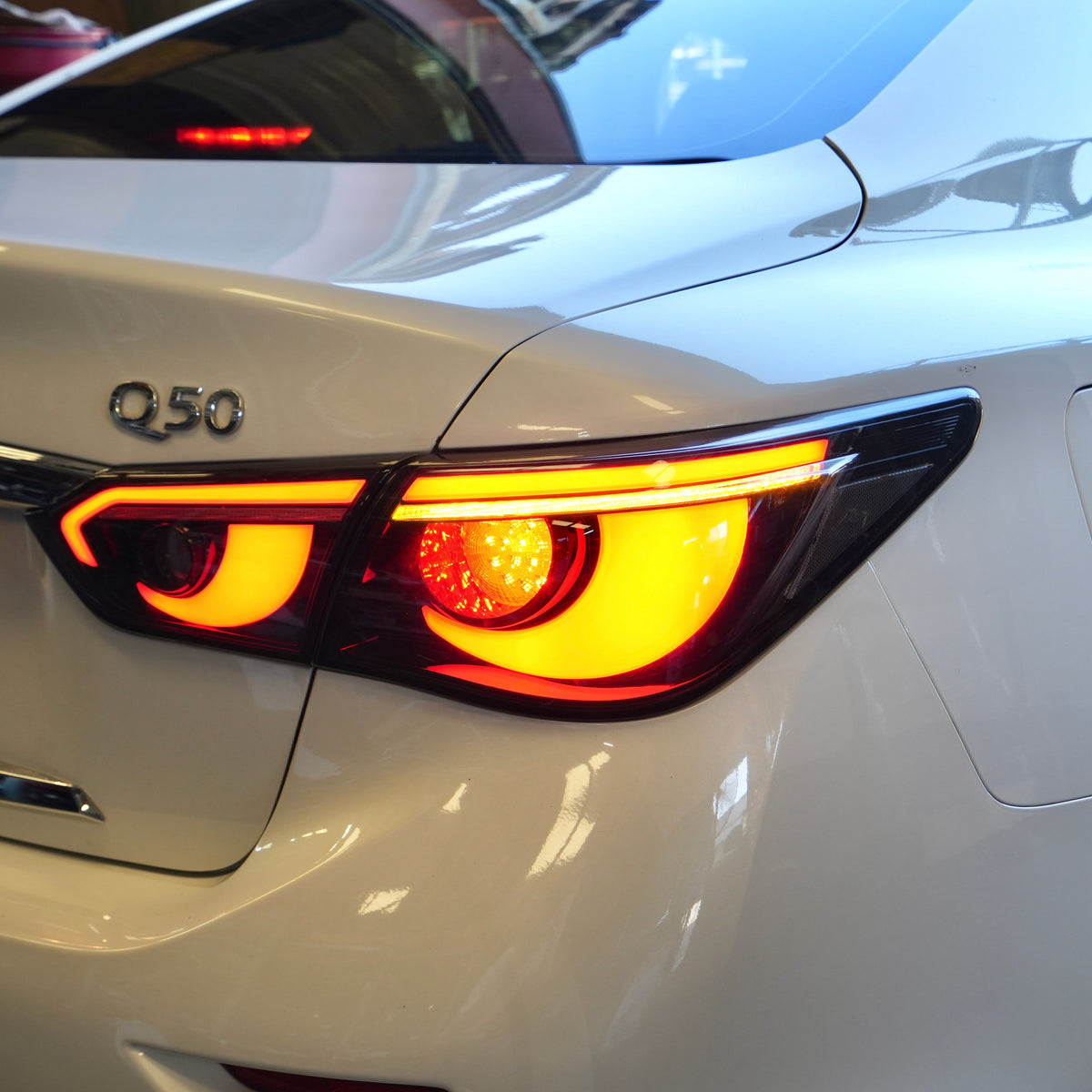 14-17 Infiniti Q50 | Smoked RED Sequential Custom LED Tail Lamp Set