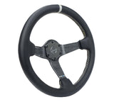 NRG Carbon Fiber Steering Wheel (350mm) Silver Carbon Fiber Center - Silver Stitching & Center Mark