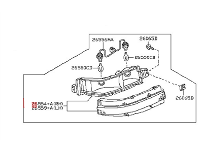 26555-CD01A Nissan Side Marker Lamp Illustration 1 of 1