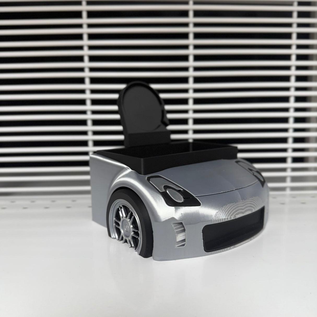 350z Desk Storage + Wireless Charger Placement