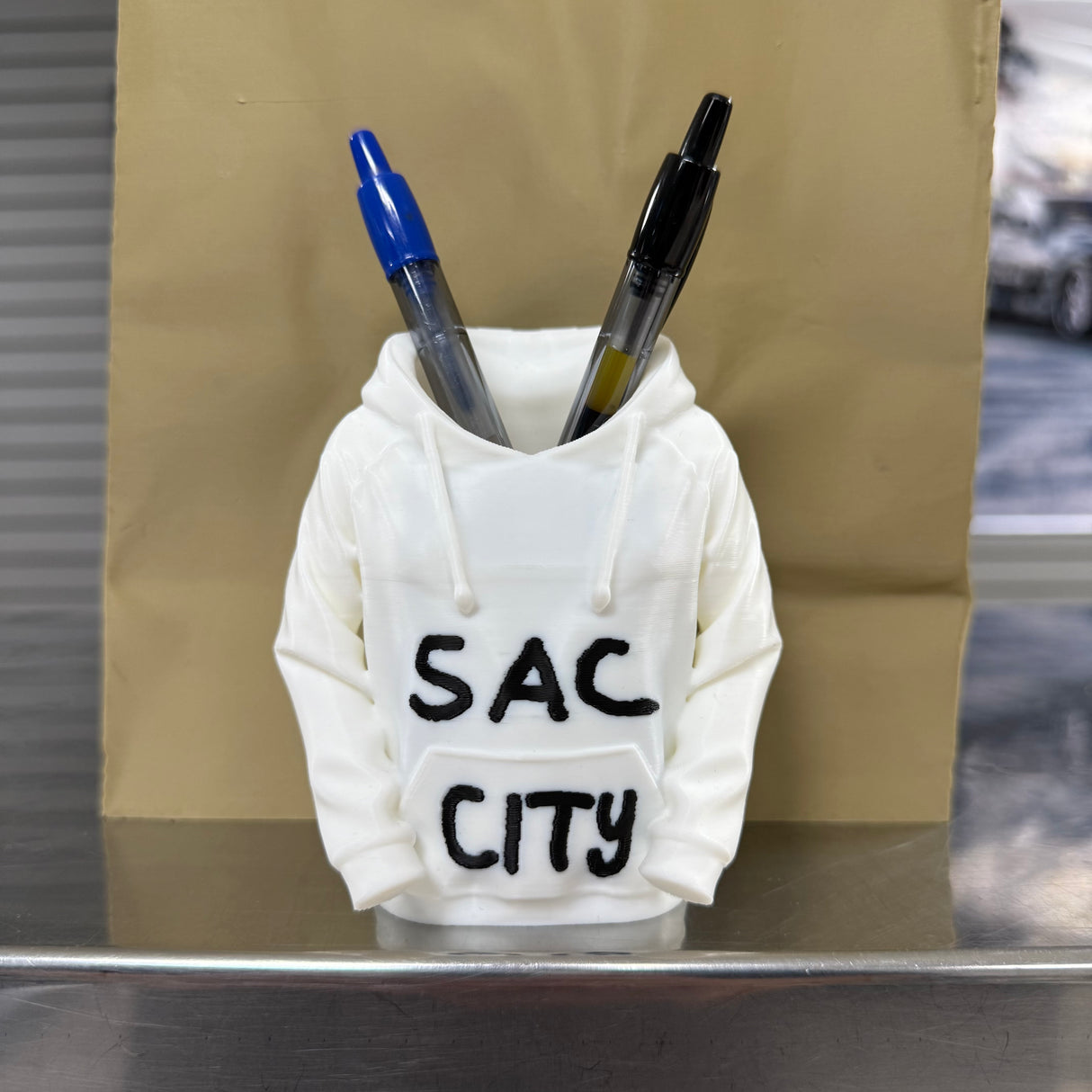Desk Pen Holder Sweater Figure