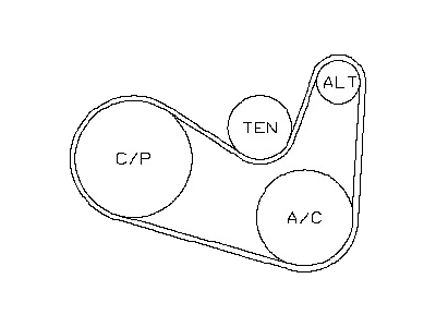11720-4P102 Nissan Power Steering Belt Illustration 1 of 1