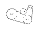 11720-4P102 Nissan Power Steering Belt Illustration 1 of 1