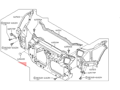 F2500-1A30A Nissan Radiator Core Support Assembly Illustration 1 of 1
