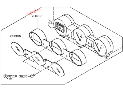 24845-EV03A Nissan Triple Meter Assembly Illustration 1 of 1