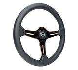 NRG Light Weight Gaming Steering Wheel - Blitz 350mm 3 Rose Gold Spokes Slits - Leather - No Dish