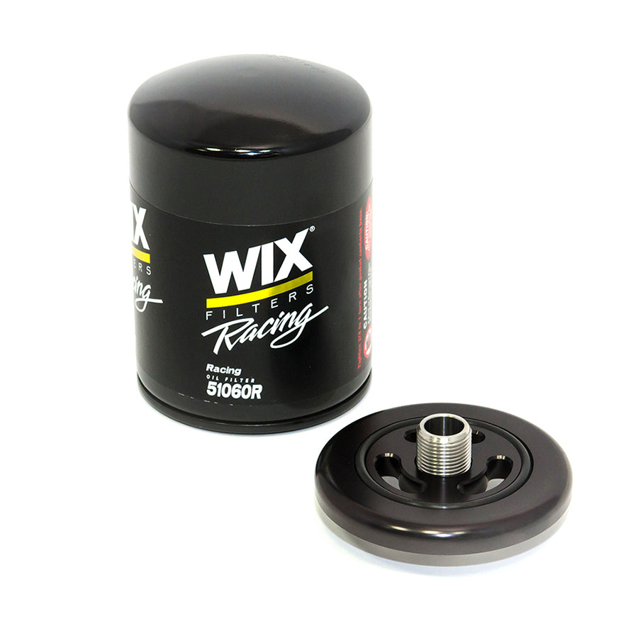 Alpha Performance R35 GT-R CNC Billet Oil Filter Adapter with Race Filter