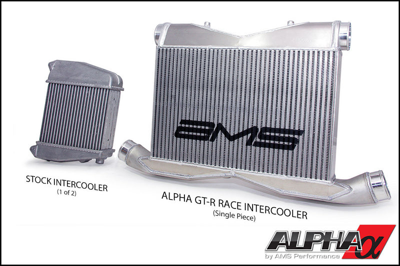 AMS GT-R Replacement Front Mount Intercooler For Stock IC Piping - With Logo