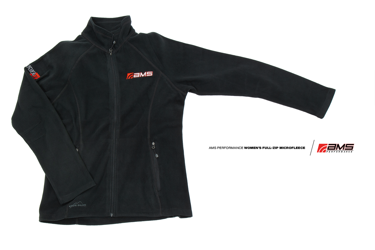 AMS Women's Full-Zip Eddie Bauer Black Microfleece - Large