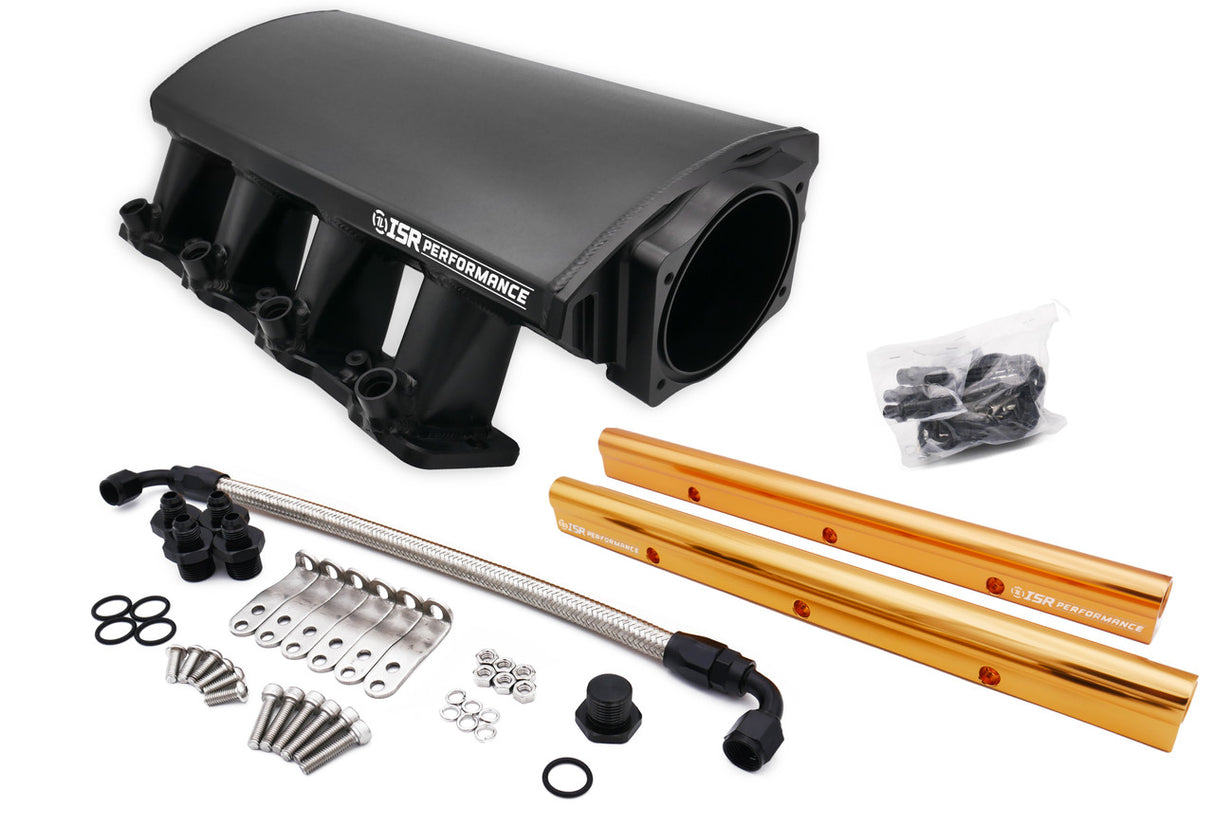 ISR Performance Fabricated Intake Manifold & Fuel Rail Kit - LS1/LS2/LS6 102MM Cathedral port low profile - black