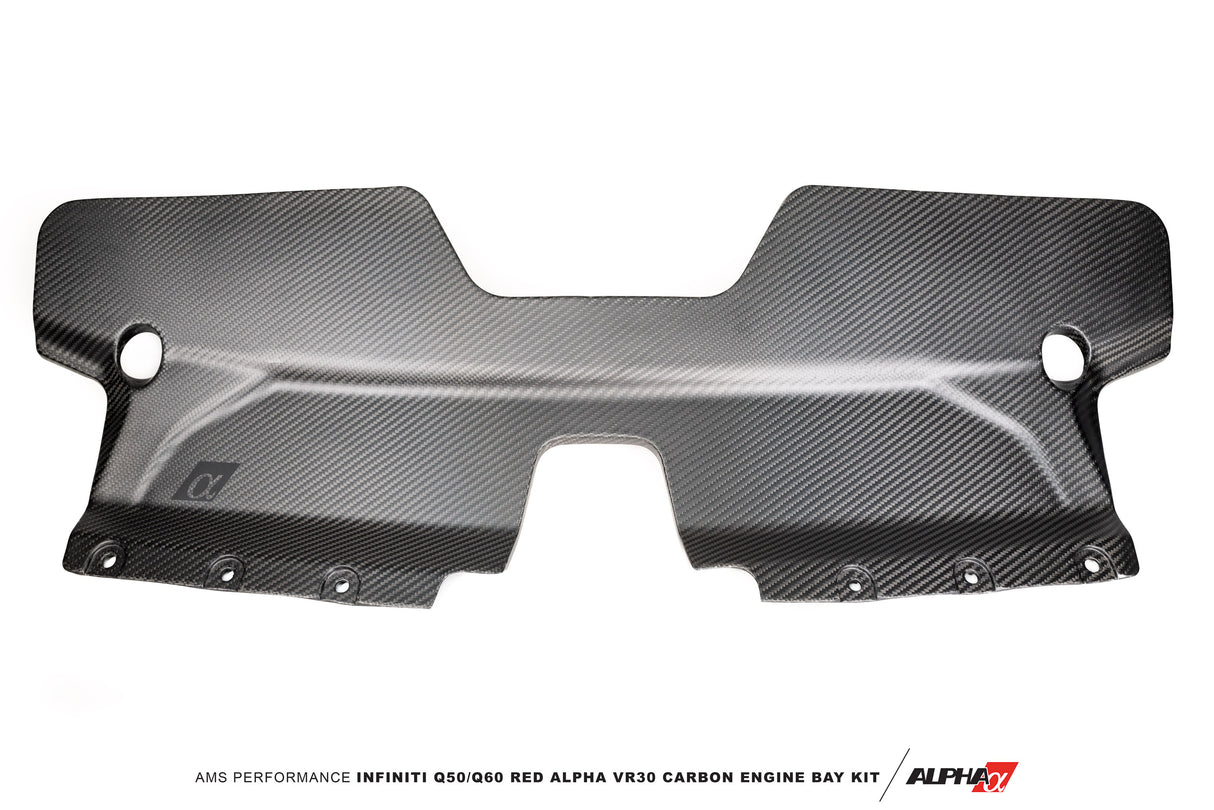 AMS Performance Infiniti Q50 / Q60 Red Alpha Matte Carbon Engine Cover