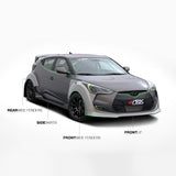 2012-2017 Hyundai Veloster C-FX Carbon Fiber Side Skirts