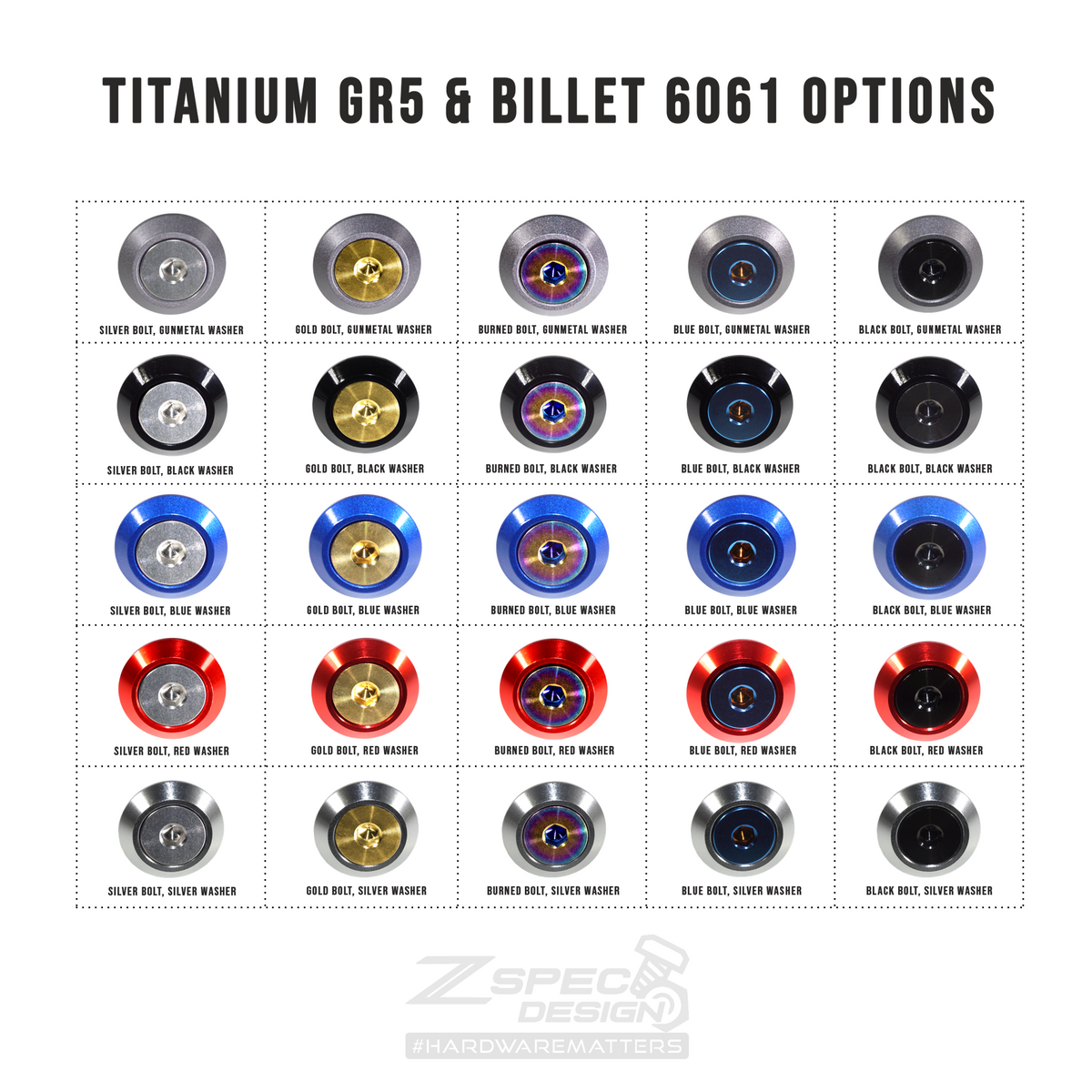 ZSPEC Convertible Deck Catch Fasteners for '93-96 Nissan 300zx, Titanium & Billet