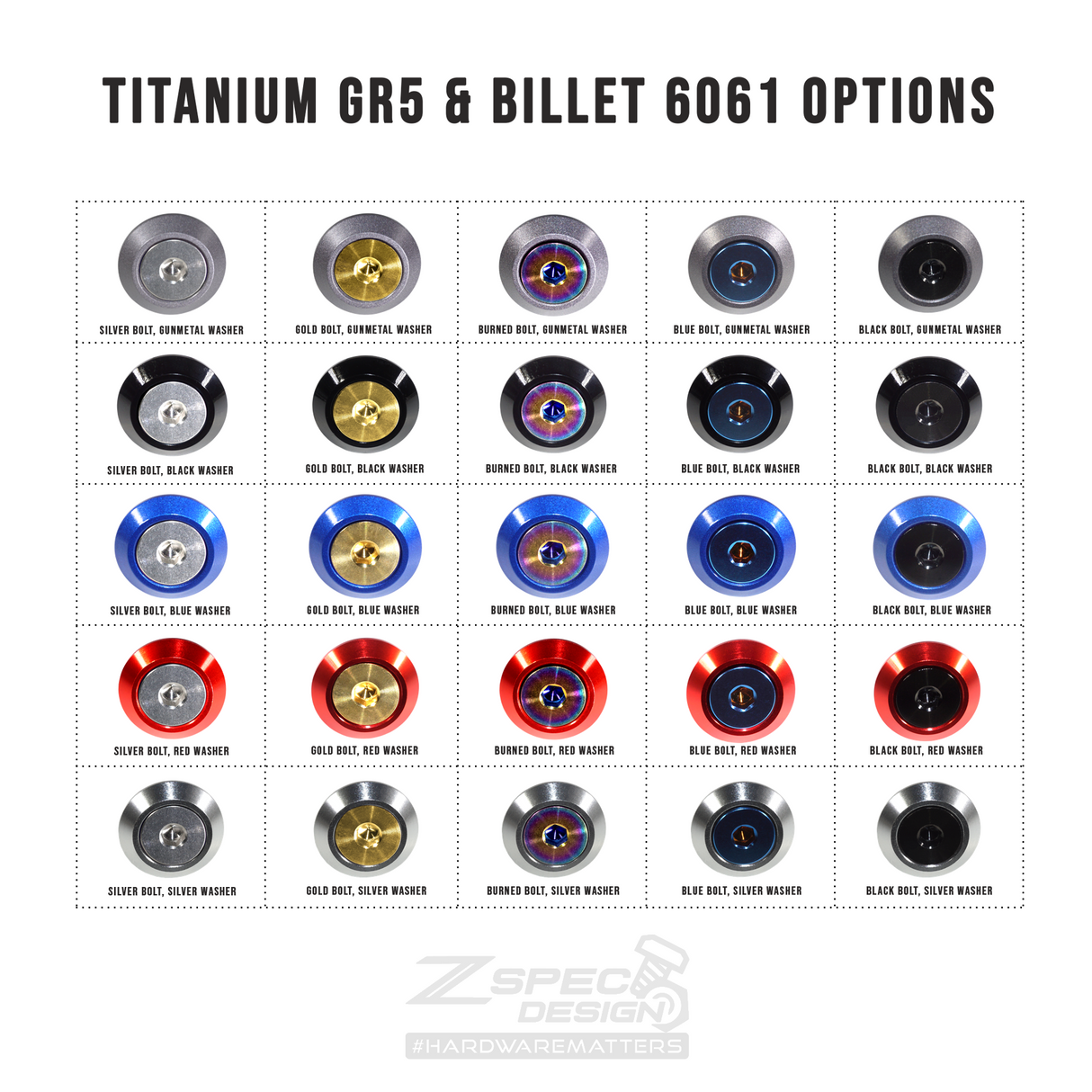 ZSPEC Stage-2 Dress Up Bolts® Hardware Kit for Nissan Z RZ34, Titanium & Billet