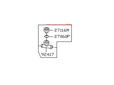 92500-AR000 Nissan Heater Hose Connector Illustration 1 of 1