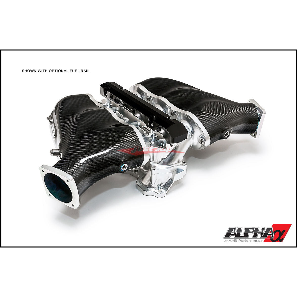 ALPHA GT-R Carbon Fiber / Billet Intake Manifold Triple Fuel Rail (Clear Anodized)
