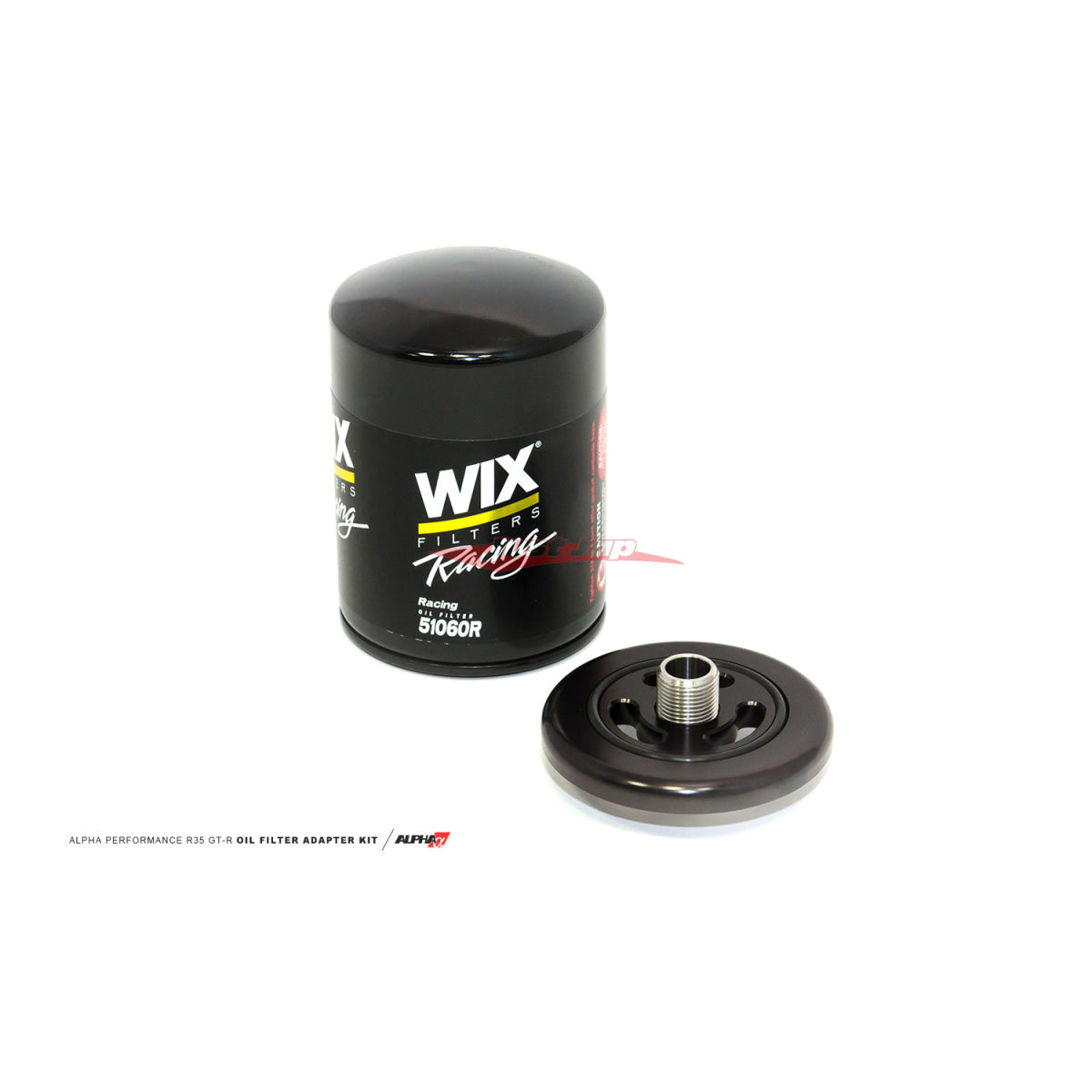 ALPHA Performance R35 GT-R CNC Billet Oil Filter Adapter With Street Filter