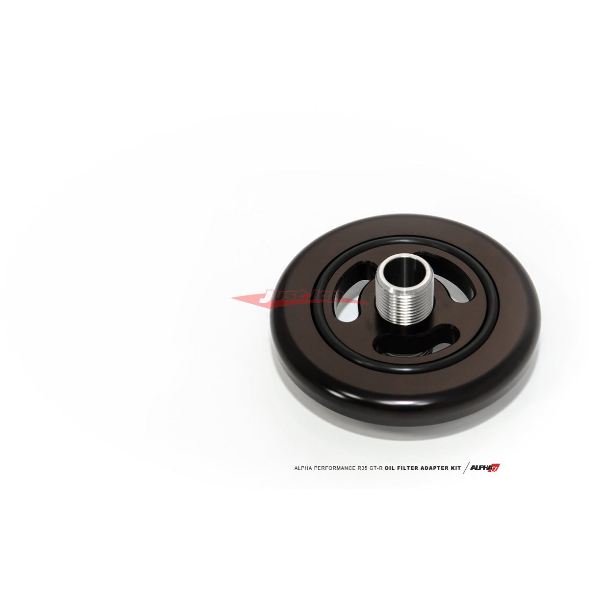 Alpha Performance R35 GT-R CNC Billet Oil Filter Adapter with Race Filter