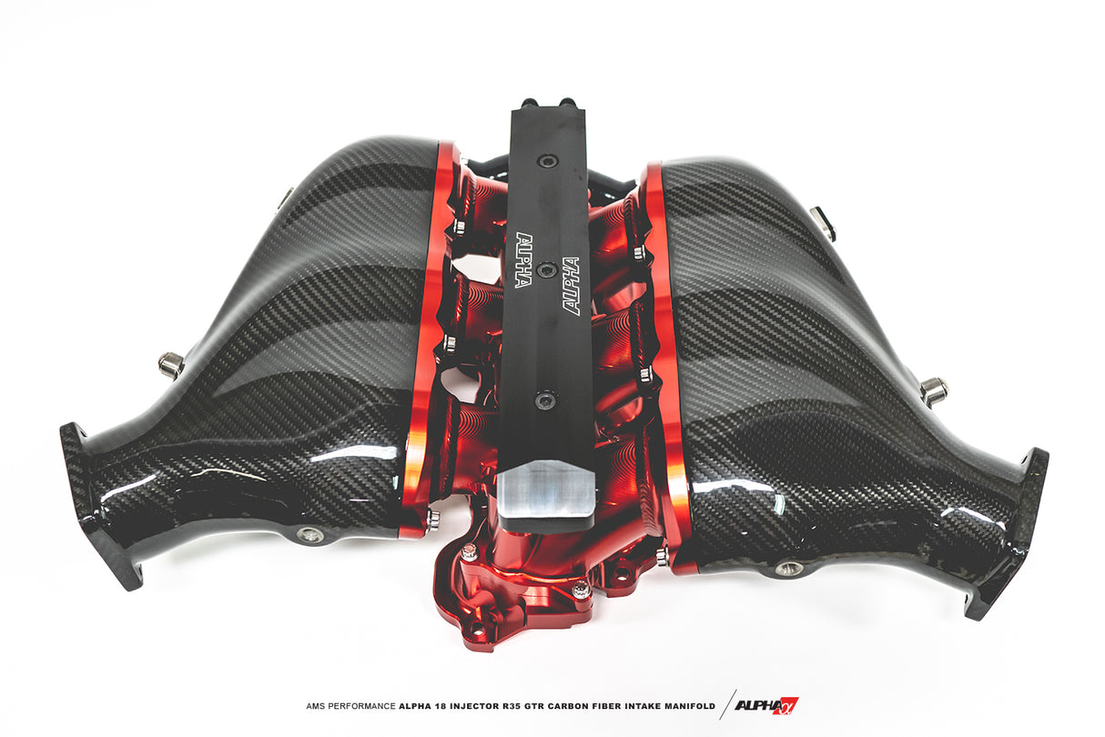 ALPHA GT-R Carbon Fiber / Billet Intake Manifold w/Triple Fuel Rail (18 Injector) Purple