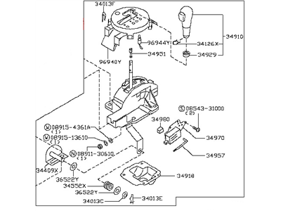 34901-CD00B Nissan Gear Shift Assembly Illustration 1 of 1