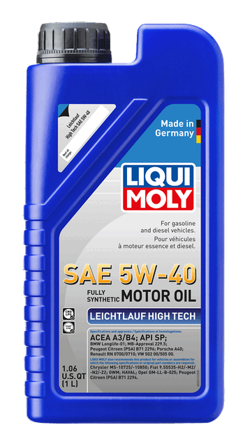 LIQUI MOLY Leichtlauf High Tech SAE 5W-40, 1 L, SKU 2331