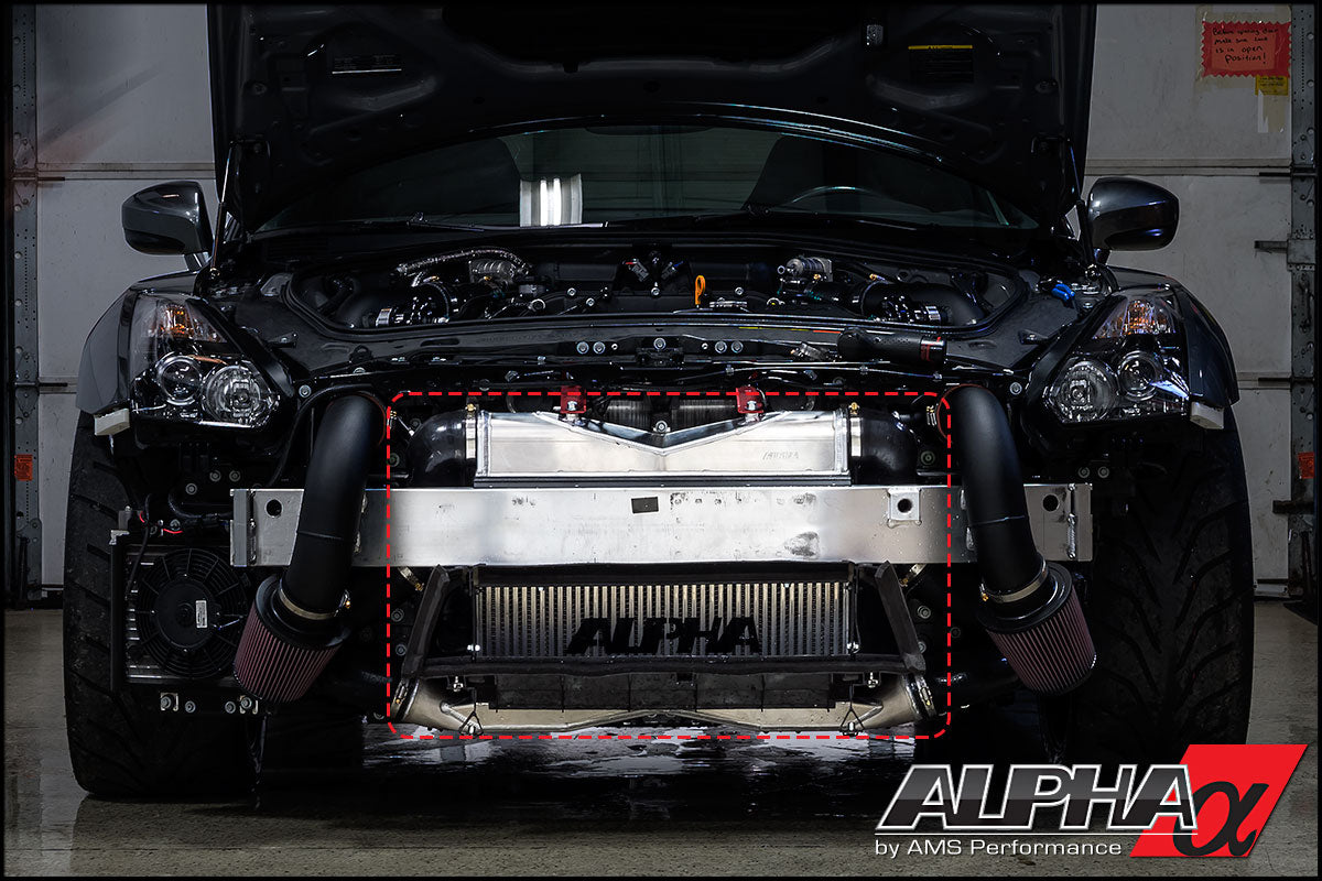 Alpha Performance R35 GT-R CNC Billet Oil Filter Adapter with Street Filter for Race Cooling Kit (Short filter)