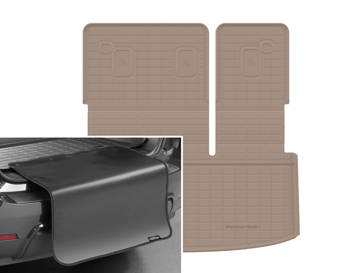 WeatherTech 411857IMSK Tan; Behind 3rd Row Seating with Bumper Protector — manufacturer product image