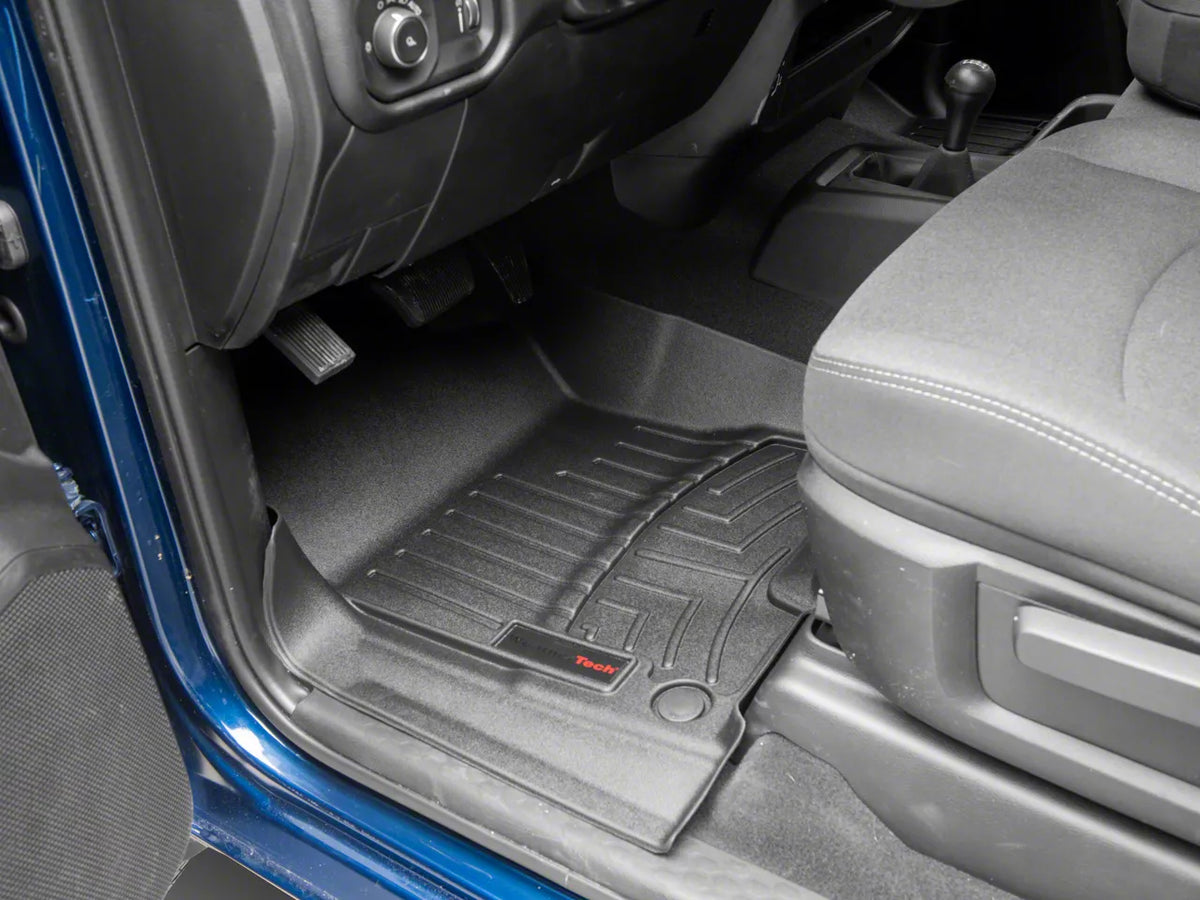 WeatherTech 441545-1-4 installed liner detail from the FloorLiner set, black