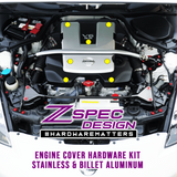 ZSPEC Engine Cover Fasteners for '03-09 Nissan 350z DE & HR, Stainless & Billet