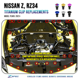 ZSPEC Plastic-Clips Replacement Kit for '23+ Nissan Z RZ34, Grade-5 Titanium