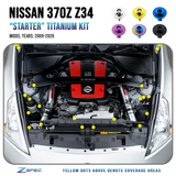 ZSPEC "Starter" Dress Up Bolts® Hardware Kit, '09-20 Nissan 370z Z34, Titanium