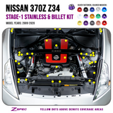 ZSPEC Stage-1 Dress Up Bolts® Fastener Kit for '09-20 Nissan 370z Z34, Stainless & Billet